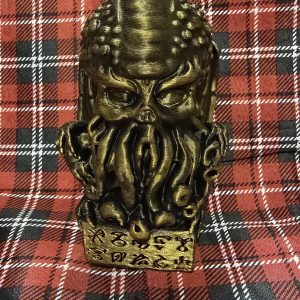 Cthulhu Miniature Statue - Weathered Gold 3D Print (Lovecraft Inspired)