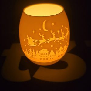 Tea Light Flying Santa Sleigh