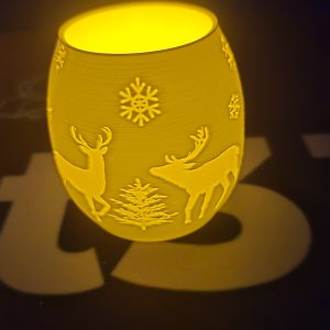 Tea Light Snowy Deer